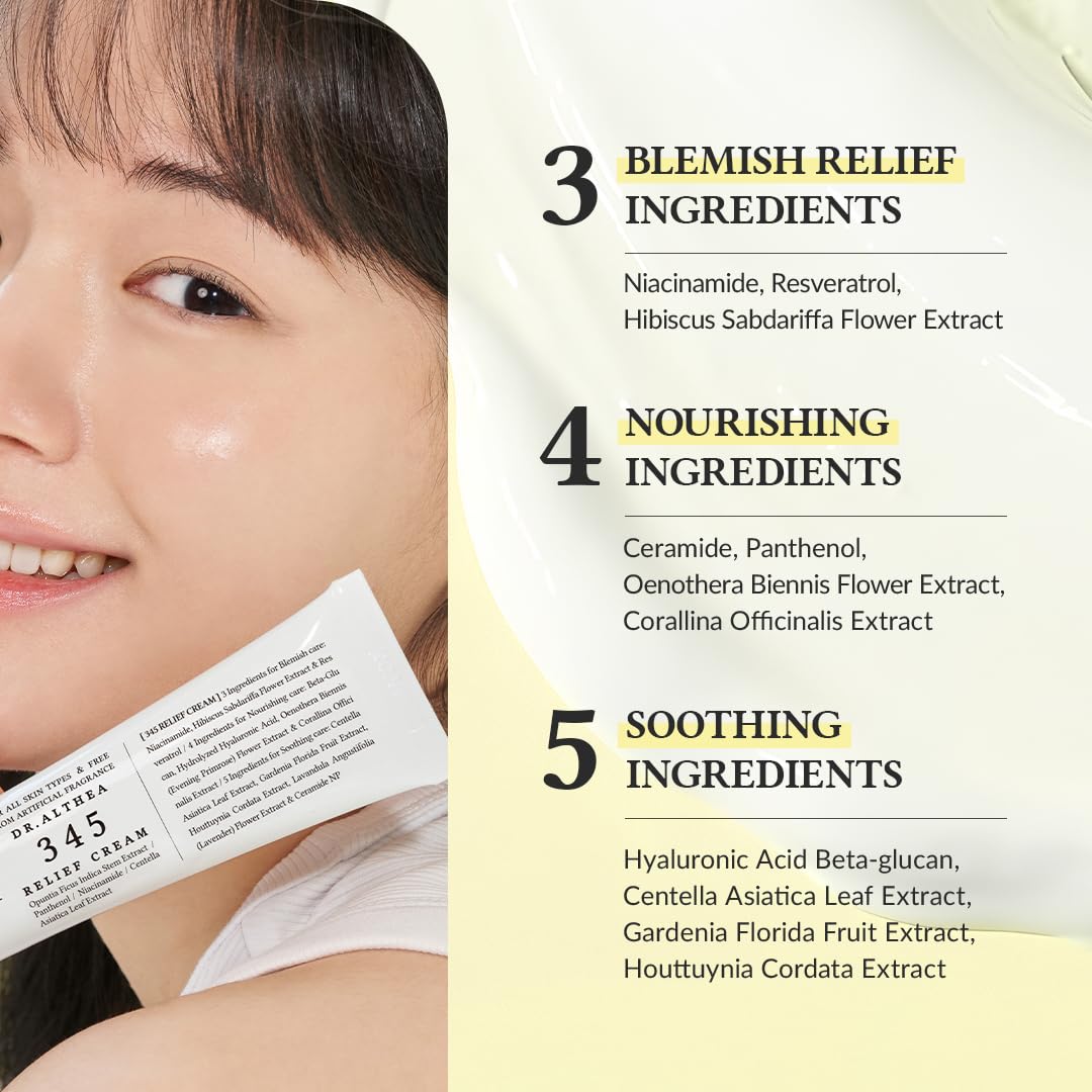 Dr.Althea 345 Relief Cream, Daily Face Moisturizer